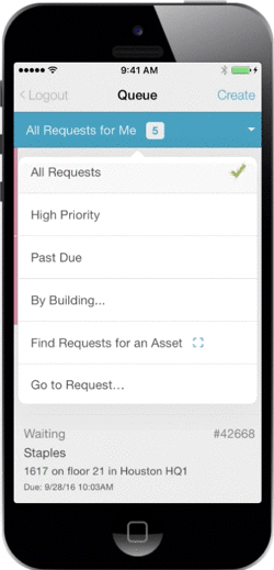 Filter request by building and assignee