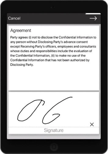 Signature pad - Visitor App