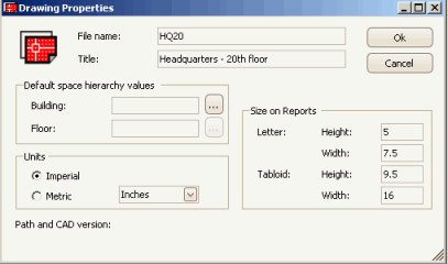 Drawing Properties dialog